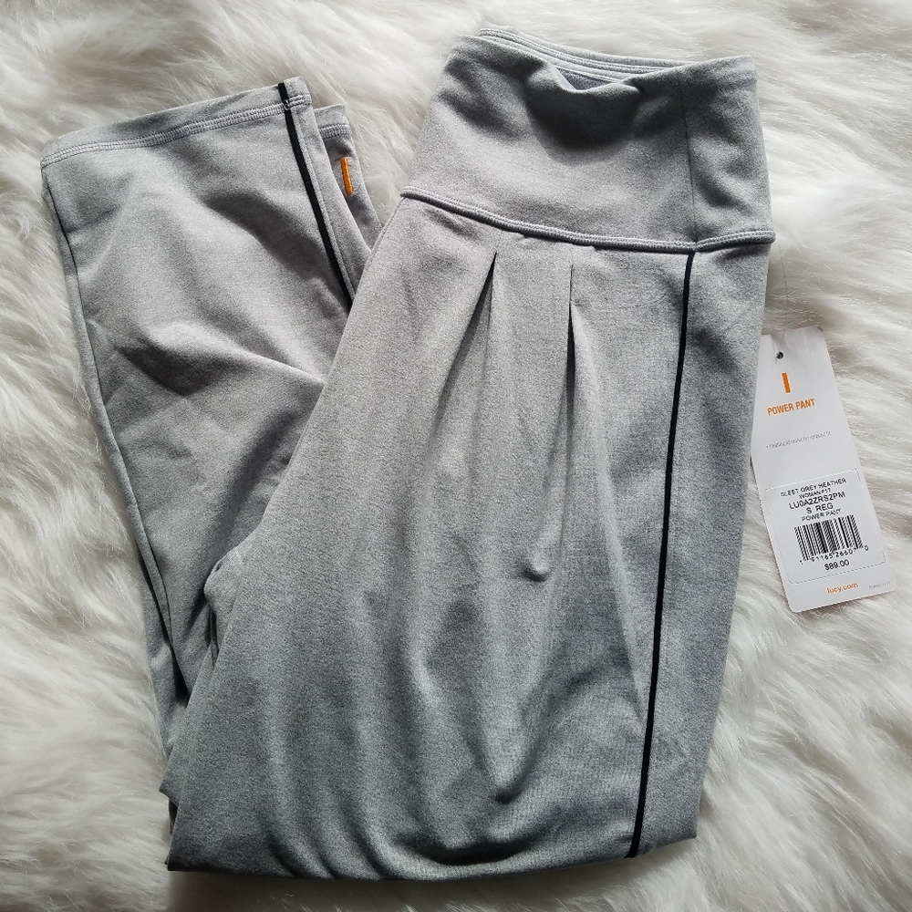 Lucy Power Pant Sleet Grey Heather S NWT